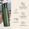 imageRetrospec Alder Insulated Water Bottle with Straw Lid ampamp Handle Cap  Stainless Steel Wide Mouth DoubleWall Vacuum Insulated Thermos  BPA Free Leakproof CanteenOlive Drab