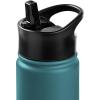 imageRetrospec Alder Insulated Water Bottle with Straw Lid ampamp Handle Cap  Stainless Steel Wide Mouth DoubleWall Vacuum Insulated Thermos  BPA Free Leakproof CanteenSuperior Blue