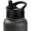 imageRetrospec Alder Insulated Water Bottle with Straw Lid ampamp Handle Cap  Stainless Steel Wide Mouth DoubleWall Vacuum Insulated Thermos  BPA Free Leakproof CanteenBasalt