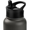 imageRetrospec Alder Insulated Water Bottle with Straw Lid ampamp Handle Cap  Stainless Steel Wide Mouth DoubleWall Vacuum Insulated Thermos  BPA Free Leakproof CanteenBasalt