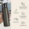 imageRetrospec Alder Insulated Water Bottle with Straw Lid ampamp Handle Cap  Stainless Steel Wide Mouth DoubleWall Vacuum Insulated Thermos  BPA Free Leakproof CanteenBasalt