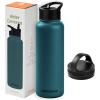 imageRetrospec Alder Insulated Water Bottle with Straw Lid ampamp Handle Cap  Stainless Steel Wide Mouth DoubleWall Vacuum Insulated Thermos  BPA Free Leakproof CanteenSuperior Blue