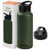 imageRetrospec Alder Insulated Water Bottle with Straw Lid ampamp Handle Cap  Stainless Steel Wide Mouth DoubleWall Vacuum Insulated Thermos  BPA Free Leakproof CanteenOlive Drab