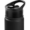 imageRetrospec Alder Insulated Water Bottle with Straw Lid ampamp Handle Cap  Stainless Steel Wide Mouth DoubleWall Vacuum Insulated Thermos  BPA Free Leakproof CanteenBlack