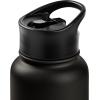imageRetrospec Alder Insulated Water Bottle with Straw Lid ampamp Handle Cap  Stainless Steel Wide Mouth DoubleWall Vacuum Insulated Thermos  BPA Free Leakproof CanteenBlack