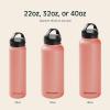 imageRetrospec Alder Insulated Water Bottle with Straw Lid ampamp Handle Cap  Stainless Steel Wide Mouth DoubleWall Vacuum Insulated Thermos  BPA Free Leakproof CanteenMelon