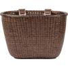 imageRetrospec Cane Woven Oval Dreamcatcher Basket with Authentic Leather Straps ampamp Brass BucklesDark Stain