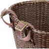 imageRetrospec Cane Woven Oval Dreamcatcher Basket with Authentic Leather Straps ampamp Brass BucklesDark Stain