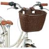 imageRetrospec Cane Woven Oval Dreamcatcher Basket with Authentic Leather Straps ampamp Brass BucklesDark Stain