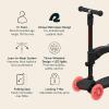 imageRetrospec Chipmunk Plus Kids Kick Scooter 3 Years  Height Adjustable 3 Wheel Scooters  Learn to Steer Foldable Seat LED Lights ampamp NoSlip DeckLadybug