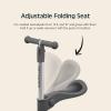 imageRetrospec Chipmunk Plus Kids Kick Scooter 3 Years  Height Adjustable 3 Wheel Scooters  Learn to Steer Foldable Seat LED Lights ampamp NoSlip DeckSilver