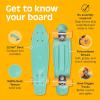imageRetrospec Quip Mini Cruiser Skateboard 225quot Classic Retro Plastic Cruiser Complete Skateboard with ABEC 7 Bearings and PU Wheels Compact Board wGrippy Molded Waffle DeckSeafoam
