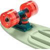 imageRetrospec Quip Mini Cruiser Skateboard 225quot Classic Retro Plastic Cruiser Complete Skateboard with ABEC 7 Bearings and PU Wheels Compact Board wGrippy Molded Waffle DeckGreen Tea