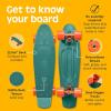 imageRetrospec Quip Mini Cruiser Skateboard 225quot Classic Retro Plastic Cruiser Complete Skateboard with ABEC 7 Bearings and PU Wheels Compact Board wGrippy Molded Waffle DeckTropical Teal