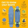 imageRetrospec Quip Mini Cruiser Skateboard 225quot Classic Retro Plastic Cruiser Complete Skateboard with ABEC 7 Bearings and PU Wheels Compact Board wGrippy Molded Waffle DeckMarine Blue