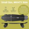 imageRetrospec Quip Mini Cruiser Skateboard 225quot Classic Retro Plastic Cruiser Complete Skateboard with ABEC 7 Bearings and PU Wheels Compact Board wGrippy Molded Waffle DeckBlack