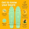 imageRetrospec Quip Mini Cruiser Skateboard 225quot Classic Retro Plastic Cruiser Complete Skateboard with ABEC 7 Bearings and PU Wheels Compact Board wGrippy Molded Waffle DeckLark Green