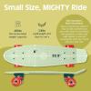 imageRetrospec Quip Mini Cruiser Skateboard 225quot Classic Retro Plastic Cruiser Complete Skateboard with ABEC 7 Bearings and PU Wheels Compact Board wGrippy Molded Waffle DeckGreen Tea