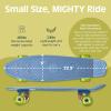 imageRetrospec Quip Mini Cruiser Skateboard 225quot Classic Retro Plastic Cruiser Complete Skateboard with ABEC 7 Bearings and PU Wheels Compact Board wGrippy Molded Waffle DeckMarine Blue