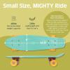 imageRetrospec Quip Mini Cruiser Skateboard 225quot Classic Retro Plastic Cruiser Complete Skateboard with ABEC 7 Bearings and PU Wheels Compact Board wGrippy Molded Waffle DeckSeafoam