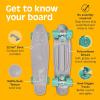 imageRetrospec Quip Mini Cruiser Skateboard 225quot Classic Retro Plastic Cruiser Complete Skateboard with ABEC 7 Bearings and PU Wheels Compact Board wGrippy Molded Waffle DeckShark