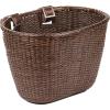 imageRetrospec Cane Woven Oval Dreamcatcher Basket with Authentic Leather Straps ampamp Brass BucklesDark Stain