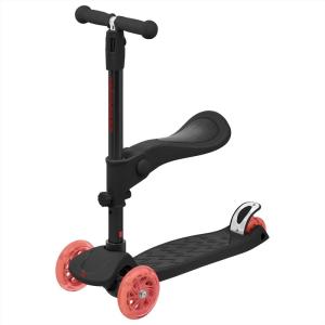imageRetrospec Chipmunk Plus Kids Kick Scooter 3 Years  Height Adjustable 3 Wheel Scooters  Learn to Steer Foldable Seat LED Lights ampamp NoSlip DeckLadybug