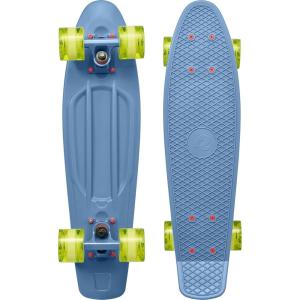 imageRetrospec Quip Mini Cruiser Skateboard 225quot Classic Retro Plastic Cruiser Complete Skateboard with ABEC 7 Bearings and PU Wheels Compact Board wGrippy Molded Waffle DeckMarine Blue