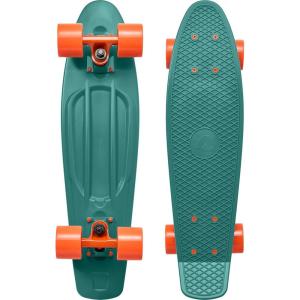 imageRetrospec Quip Mini Cruiser Skateboard 225quot Classic Retro Plastic Cruiser Complete Skateboard with ABEC 7 Bearings and PU Wheels Compact Board wGrippy Molded Waffle DeckTropical Teal