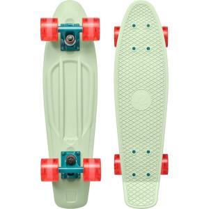 imageRetrospec Quip Mini Cruiser Skateboard 225quot Classic Retro Plastic Cruiser Complete Skateboard with ABEC 7 Bearings and PU Wheels Compact Board wGrippy Molded Waffle DeckGreen Tea