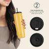 imageRetrospec Arroyo Stainless Steel Tumbler with Lid and Straw  Reusable Insulated Tumbler Cup  Iced Coffee Travel Mug  Double Walled Thermal TumblersMatte Honey
