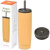 imageRetrospec Arroyo Stainless Steel Tumbler with Lid and Straw  Reusable Insulated Tumbler Cup  Iced Coffee Travel Mug  Double Walled Thermal TumblersMatte Honey