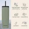 imageRetrospec Arroyo Stainless Steel Tumbler with Lid and Straw  Reusable Insulated Tumbler Cup  Iced Coffee Travel Mug  Double Walled Thermal TumblersMatte Pistachio