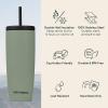 imageRetrospec Arroyo Stainless Steel Tumbler with Lid and Straw  Reusable Insulated Tumbler Cup  Iced Coffee Travel Mug  Double Walled Thermal TumblersMatte Pistachio