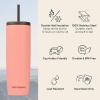 imageRetrospec Arroyo Stainless Steel Tumbler with Lid and Straw  Reusable Insulated Tumbler Cup  Iced Coffee Travel Mug  Double Walled Thermal TumblersMatte Melon