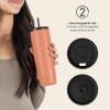 imageRetrospec Arroyo Stainless Steel Tumbler with Lid and Straw  Reusable Insulated Tumbler Cup  Iced Coffee Travel Mug  Double Walled Thermal TumblersMatte Melon