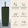 imageRetrospec Arroyo Stainless Steel Tumbler with Lid and Straw  Reusable Insulated Tumbler Cup  Iced Coffee Travel Mug  Double Walled Thermal TumblersMatte Olive Drab