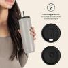 imageRetrospec Arroyo Stainless Steel Tumbler with Lid and Straw  Reusable Insulated Tumbler Cup  Iced Coffee Travel Mug  Double Walled Thermal TumblersMatte Abalone