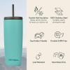 imageRetrospec Arroyo Stainless Steel Tumbler with Lid and Straw  Reusable Insulated Tumbler Cup  Iced Coffee Travel Mug  Double Walled Thermal TumblersMatte Blue Ridge