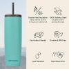 imageRetrospec Arroyo Stainless Steel Tumbler with Lid and Straw  Reusable Insulated Tumbler Cup  Iced Coffee Travel Mug  Double Walled Thermal TumblersMatte Blue Ridge
