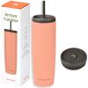 imageRetrospec Arroyo Stainless Steel Tumbler with Lid and Straw  Reusable Insulated Tumbler Cup  Iced Coffee Travel Mug  Double Walled Thermal TumblersMatte Melon