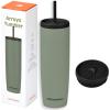 imageRetrospec Arroyo Stainless Steel Tumbler with Lid and Straw  Reusable Insulated Tumbler Cup  Iced Coffee Travel Mug  Double Walled Thermal TumblersMatte Pistachio