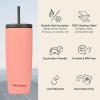 imageRetrospec Arroyo Stainless Steel Tumbler with Lid and Straw  Reusable Insulated Tumbler Cup  Iced Coffee Travel Mug  Double Walled Thermal TumblersMatte Melon