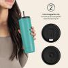 imageRetrospec Arroyo Stainless Steel Tumbler with Lid and Straw  Reusable Insulated Tumbler Cup  Iced Coffee Travel Mug  Double Walled Thermal TumblersMatte Blue Ridge