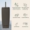 imageRetrospec Arroyo Stainless Steel Tumbler with Lid and Straw  Reusable Insulated Tumbler Cup  Iced Coffee Travel Mug  Double Walled Thermal TumblersMatte Basalt