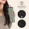 imageRetrospec Arroyo Stainless Steel Tumbler with Lid and Straw  Reusable Insulated Tumbler Cup  Iced Coffee Travel Mug  Double Walled Thermal TumblersMatte Pistachio