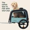 imageRetrospec Rover Waggin Pet Bike Trailer  Small ampamp Medium Sized Dogs Bicycle Carrier  Foldable Frame with 16 Inch Wheels  NonSlip Floor ampamp Internal LeashBlue Ridge