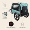 imageRetrospec Rover Waggin Pet Bike Trailer  Small ampamp Medium Sized Dogs Bicycle Carrier  Foldable Frame with 16 Inch Wheels  NonSlip Floor ampamp Internal LeashBlue Ridge