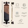 imageRetrospec Tidal 41inch DropDown Longboard Skateboard Complete 9Ply Canadian Maple Wood Build Cruiser for Commuting Cruising Carving ampamp Downhill RidingBlack Edge