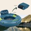 imageRetrospec Weekender Float River Tube for Lakes Rivers and Pools with 2 Cup Holders Builtin Backrest and Wrap Around Grab Rope for Easy TransportAdriatic Blue